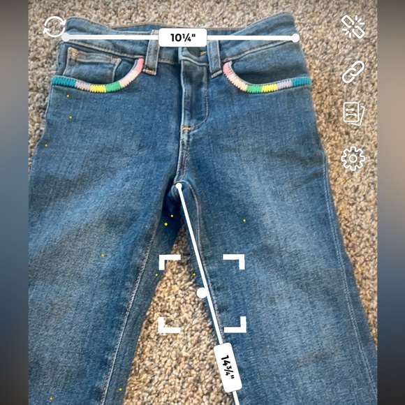 Palm Angels Girls Blue Denim Flared  Jeans 4 #10 - Picture 8 of 9